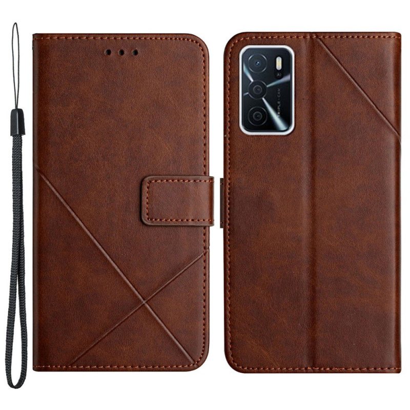 Folio Deksel Til Oppo A16 / A16s X Design Geo Leather Style