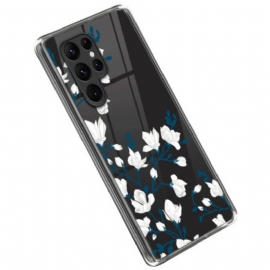 Deksel Til Samsung Galaxy S23 Ultra 5G Hvite Blomster