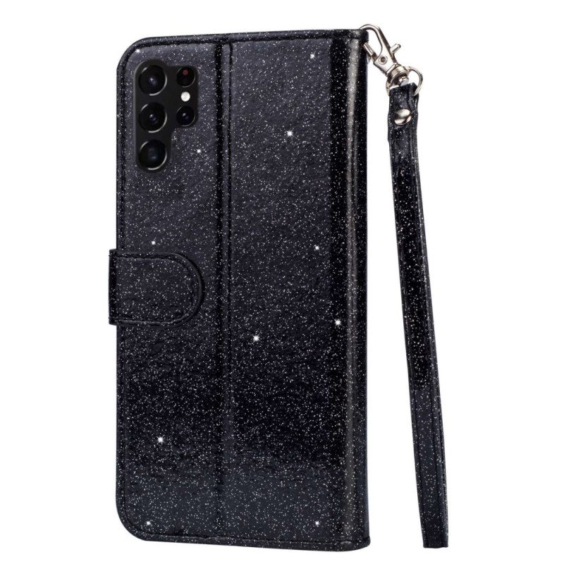 Folio Deksel Til Samsung Galaxy S23 Ultra 5G Glitter Myntpung