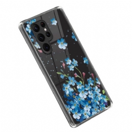 Mobildeksel Til Samsung Galaxy S23 Ultra 5G Blå Blomster