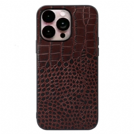 Deksel Til iPhone 14 Pro Max Ekte Crocodile Texture Lær