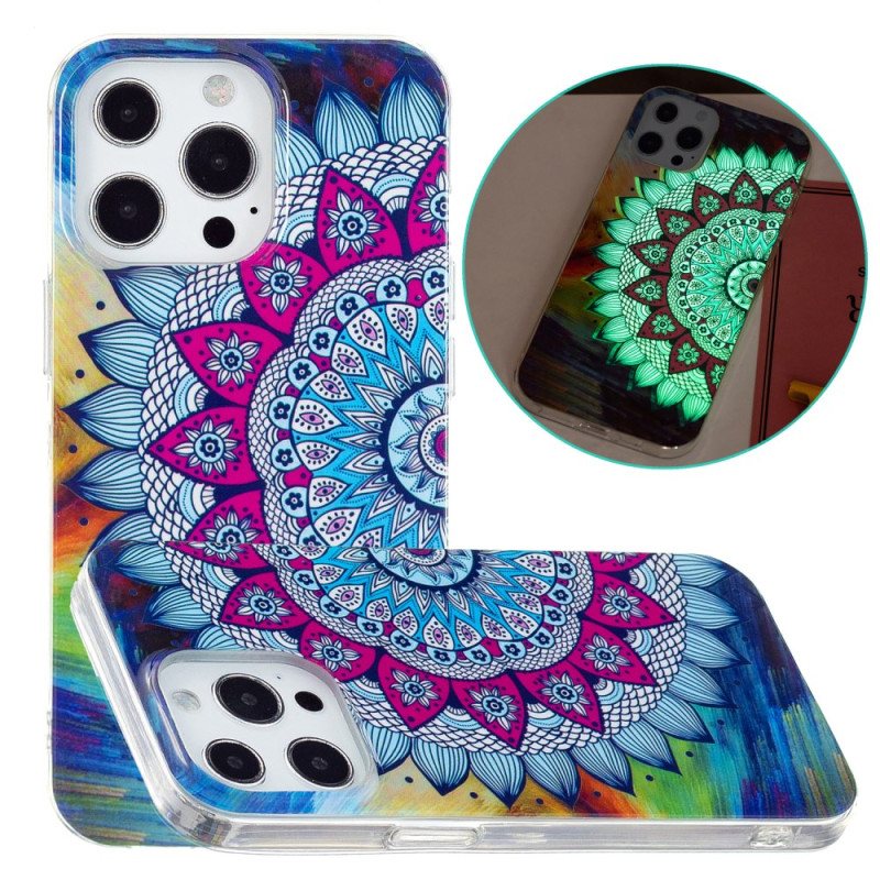 Deksel Til iPhone 15 Pro Fluorescerende Mandala