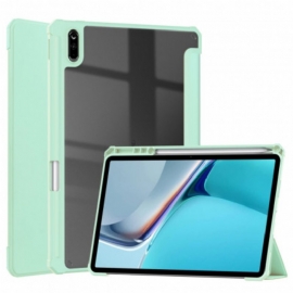 Beskyttelse Deksel Til Huawei MatePad 11 (2021) Kunstskinn Og Gjennomsiktig Rygg
