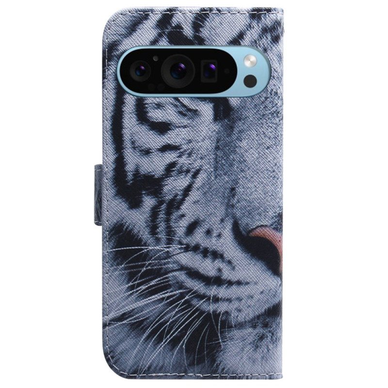 Folio Deksel Google Pixel 9 Pro Hvit Tiger