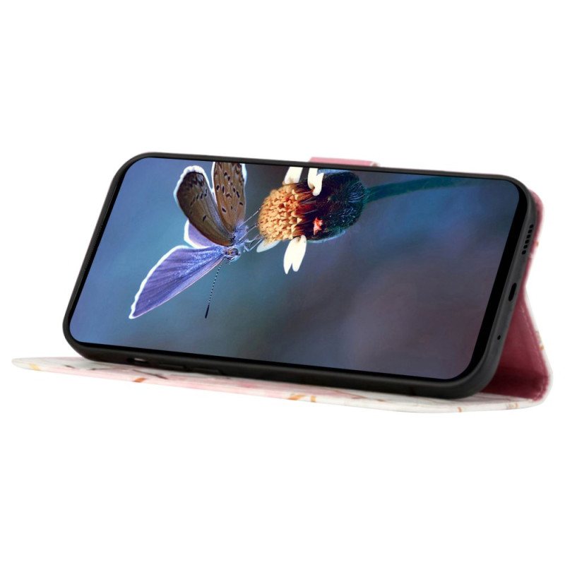 Folio Deksel Google Pixel 9 Pro Marmor Skulderstropp