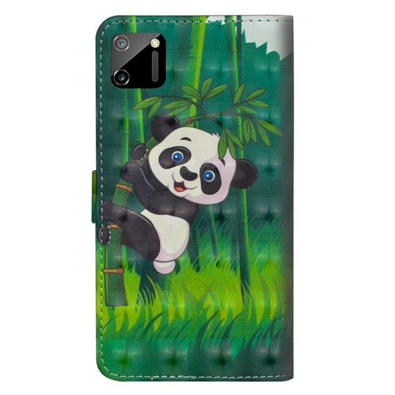 Folio Deksel Til Realme C11 Panda Og Bambus