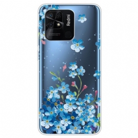 Deksel Til Xiaomi Redmi 10C Sømløse Blå Blomster