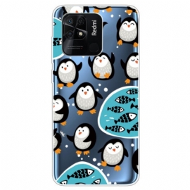 Deksel Til Xiaomi Redmi 10C Sømløse Pingviner