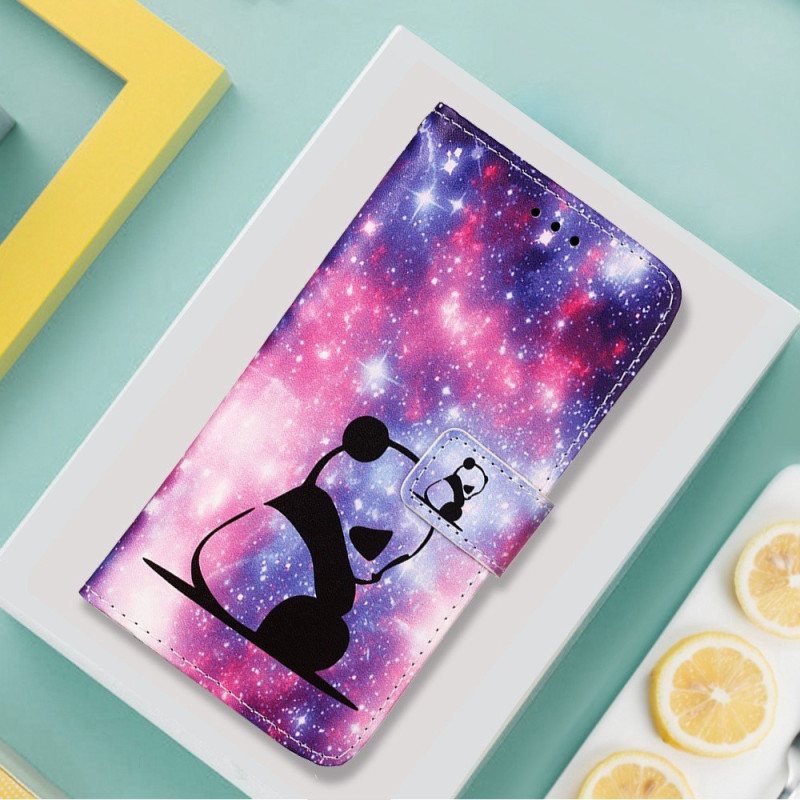 Folio Deksel Til Xiaomi Redmi 10C Med Kjede Strappy Space Panda