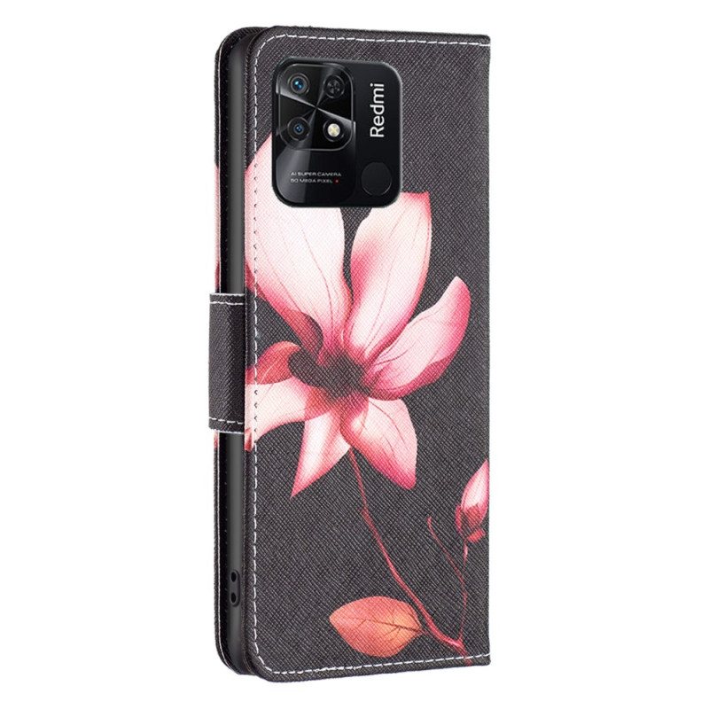 Folio Deksel Til Xiaomi Redmi 10C Rosa Blomst