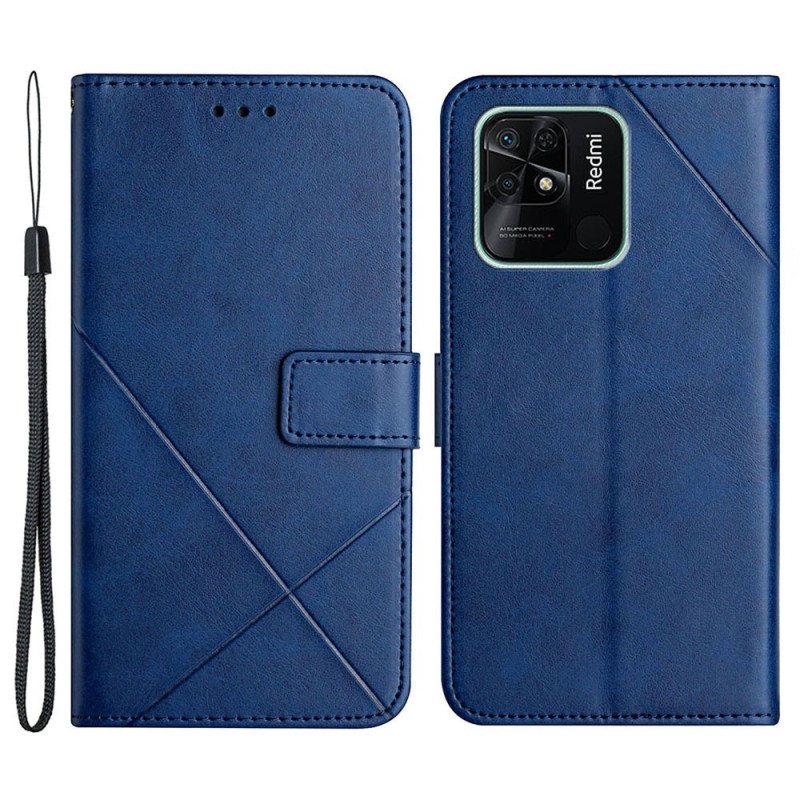 Folio Deksel Til Xiaomi Redmi 10C X Design Geo Leather Style