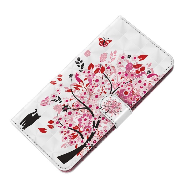 Lærdeksel Til Xiaomi Redmi 10C Med Kjede Strappy Rose Tree