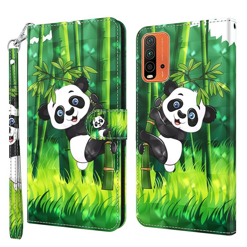 Folio Deksel Til Xiaomi Redmi 9T Panda Og Bambus