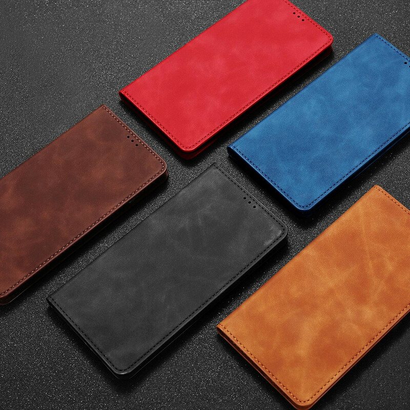 Beskyttelse Deksel Til OnePlus Nord N10 Folio Deksel Silky Touch Skinneffekt