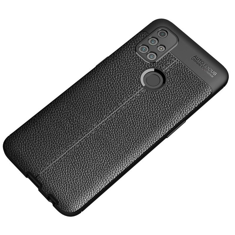 Deksel Til OnePlus Nord N10 Dobbel Linje Litchi Leather Effect