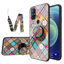 Deksel Til OnePlus Nord N10 Patchwork Magnetisk Holder