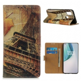 Folio Deksel Til OnePlus Nord N10 Eiffeltårnet Om Høsten