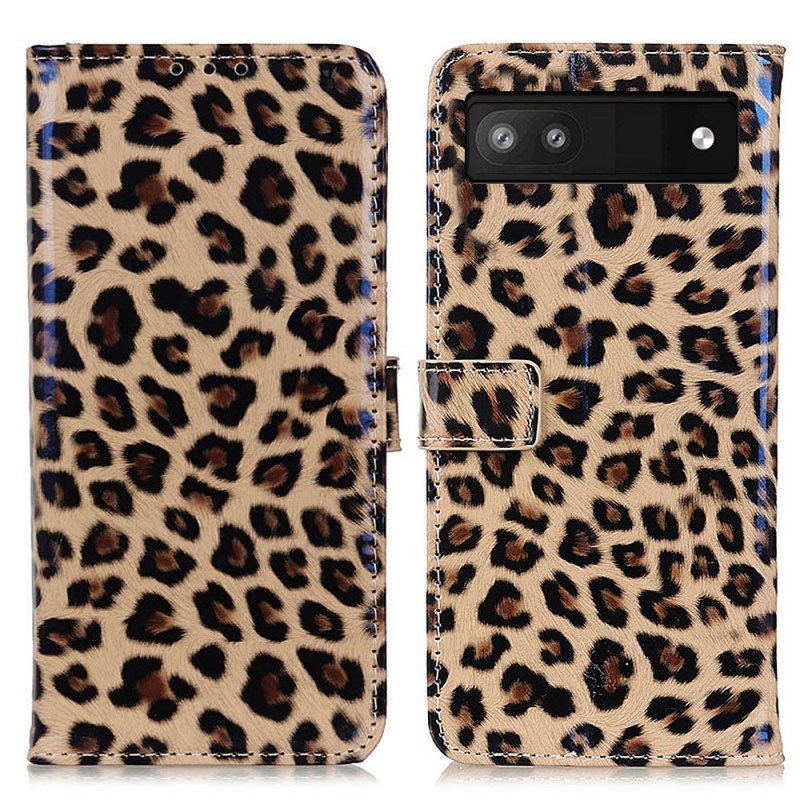 Folio Deksel Til Google Pixel 6A Leopard Hudstil