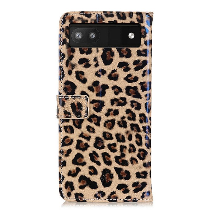 Folio Deksel Til Google Pixel 6A Leopard Hudstil