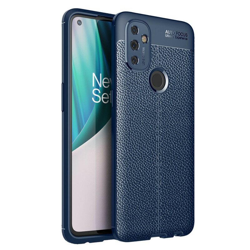 Deksel Til OnePlus Nord N100 Dobbel Linje Litchi Leather Effect