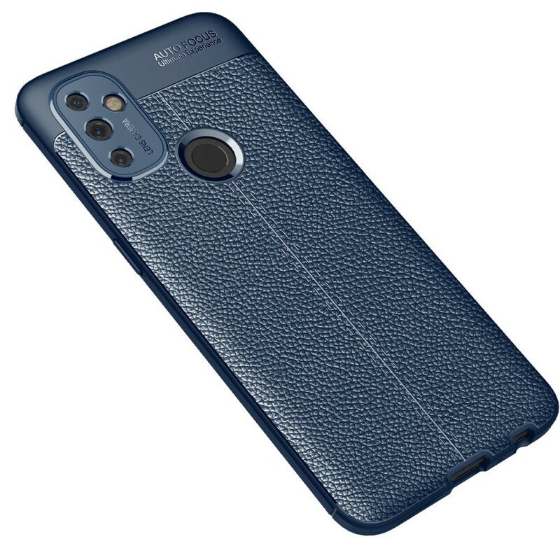 Deksel Til OnePlus Nord N100 Dobbel Linje Litchi Leather Effect