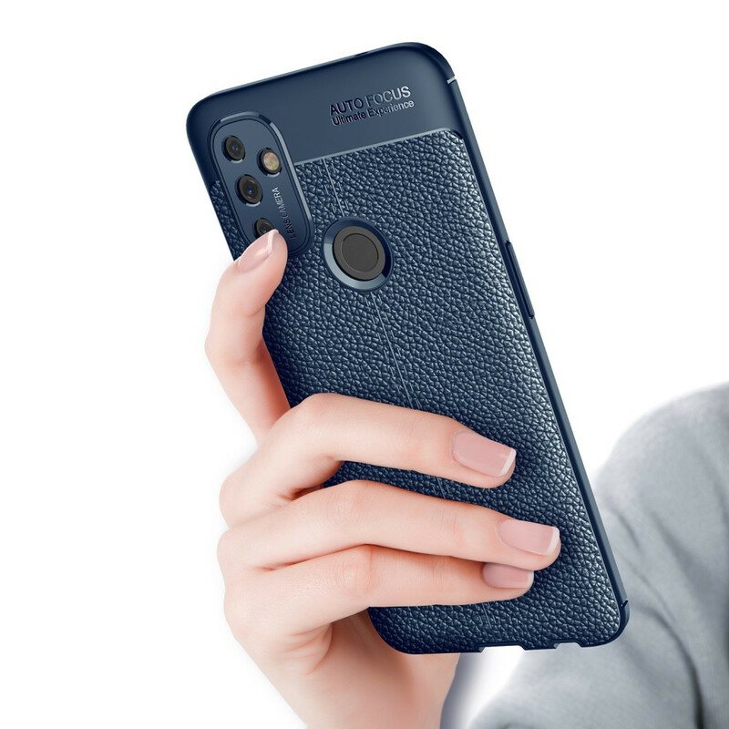 Deksel Til OnePlus Nord N100 Dobbel Linje Litchi Leather Effect