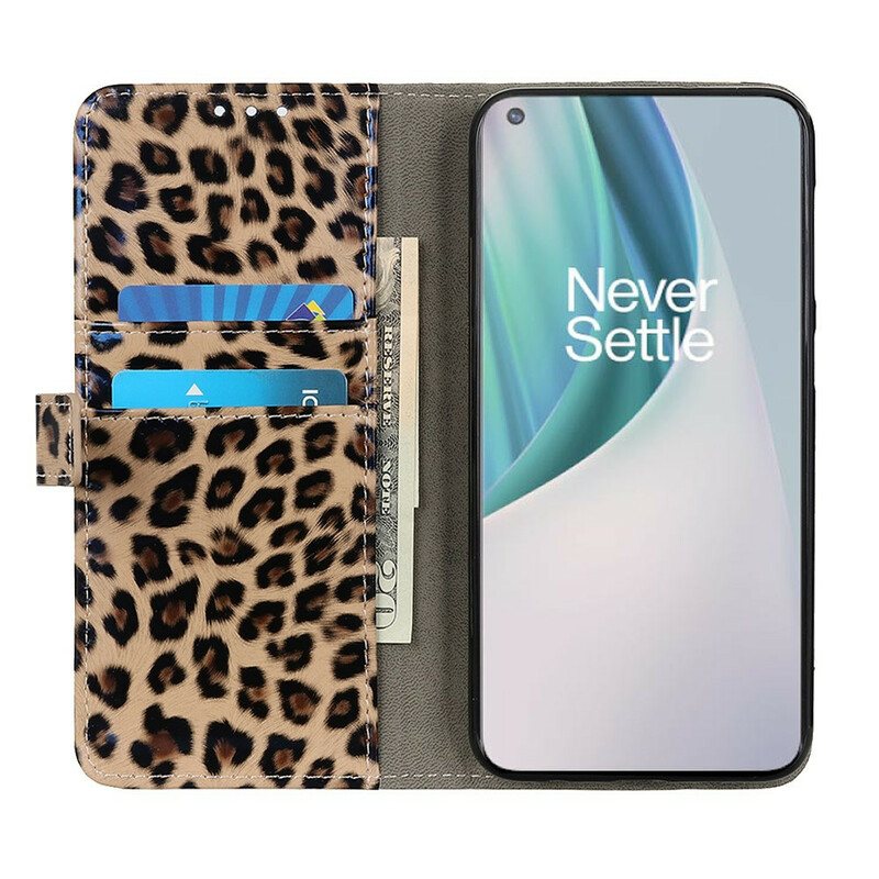 Folio Deksel Til OnePlus Nord N100 Leopard