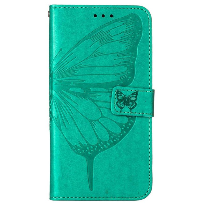 Folio Deksel Til OnePlus Nord N100 Med Kjede Strappy Butterfly Design