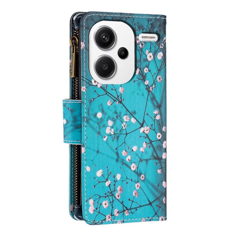 Folio Deksel Til Xiaomi Redmi Note 13 Pro Plus 5g Plum Blossoms Lommebok