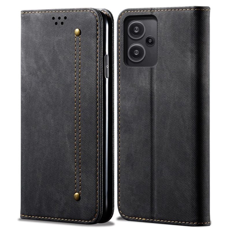 Folio Deksel Xiaomi Redmi Note 13 Pro Plus 5g Jeansstoff