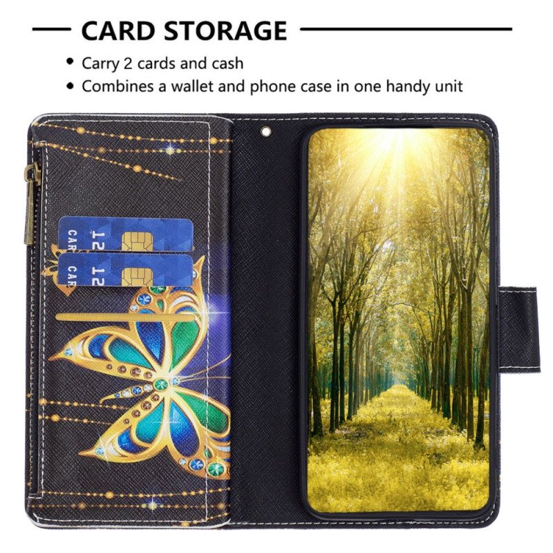 Folio Deksel Xiaomi Redmi Note 13 Pro Plus 5g Rhinestone Butterflies Wallet