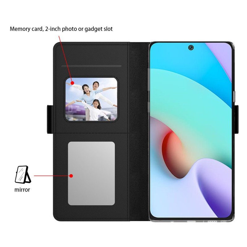 Folio Deksel Xiaomi Redmi Note 13 Pro Plus 5g Speil Og Fremre Kortholder