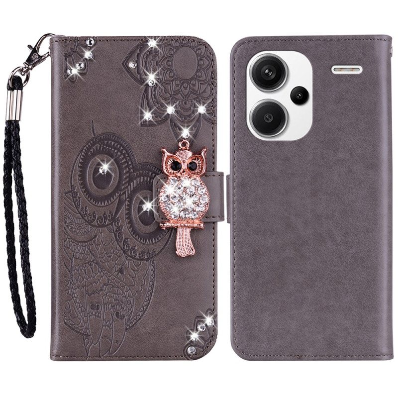 Folio Deksel Xiaomi Redmi Note 13 Pro Plus 5g Uglelanyard Charm Beskyttelse Deksel