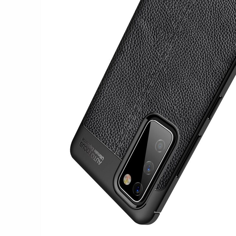 Deksel Til Samsung Galaxy S20 FE Dobbel Linje Litchi Leather Effect