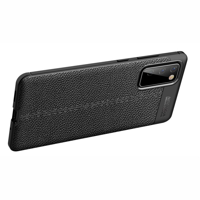 Deksel Til Samsung Galaxy S20 FE Dobbel Linje Litchi Leather Effect