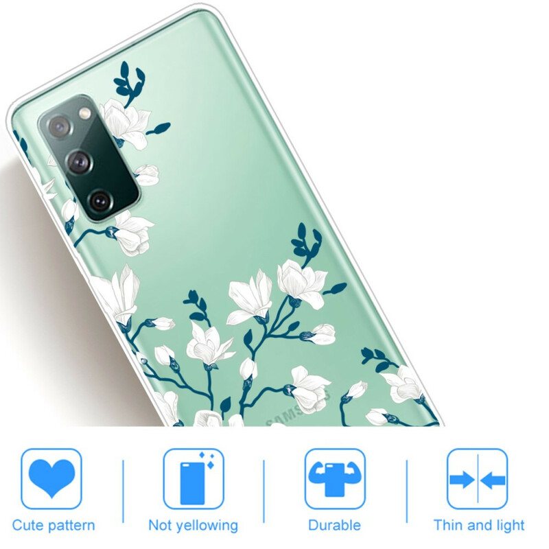 Deksel Til Samsung Galaxy S20 FE Hvite Blomster