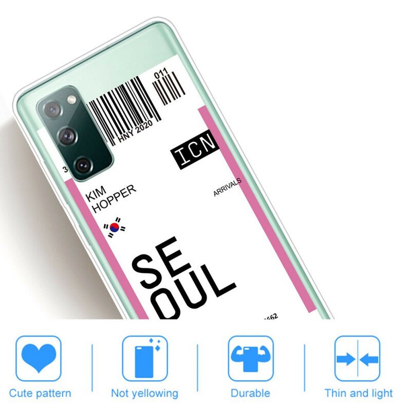 Deksel Til Samsung Galaxy S20 FE Seoul Boarding Pass