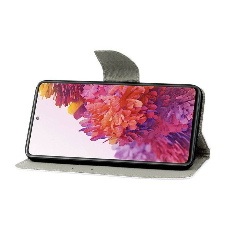 Folio Deksel Til Samsung Galaxy S20 FE Med Kjede Fargerike Strappy Blomster