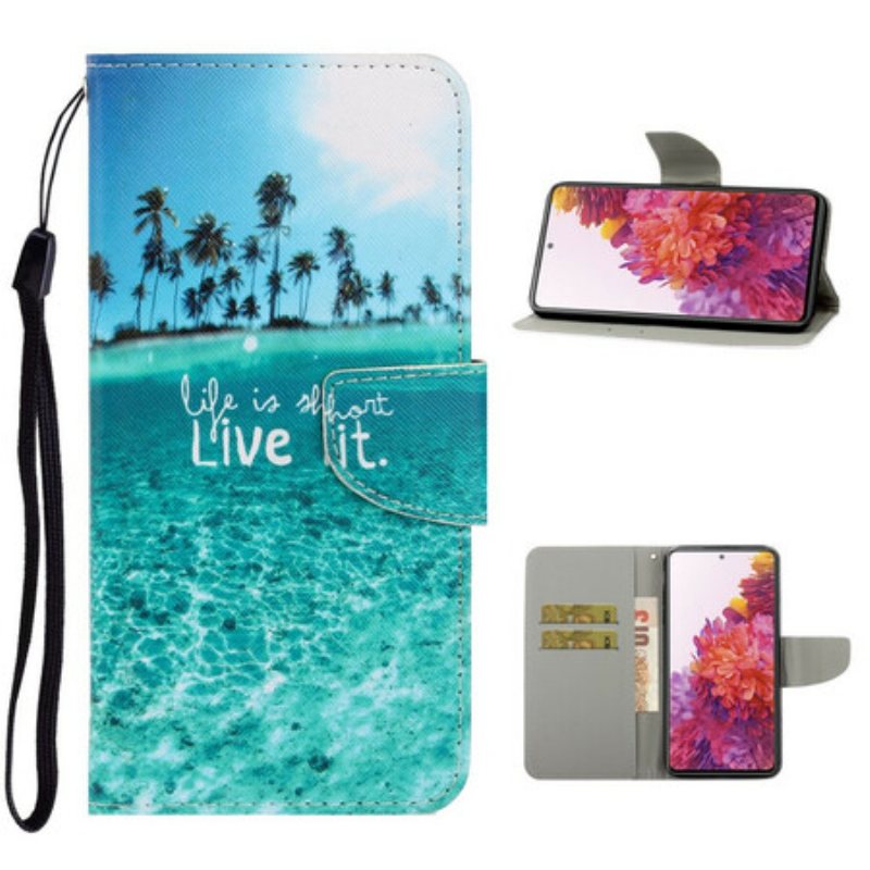 Folio Deksel Til Samsung Galaxy S20 FE Med Kjede Live It At Lanyard