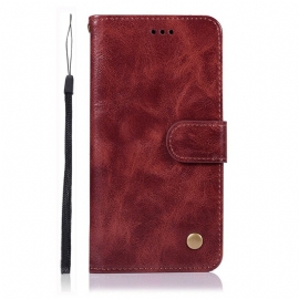 Folio Deksel Til Samsung Galaxy S20 FE Med Kjede Strappy Vintage Skinneffekt