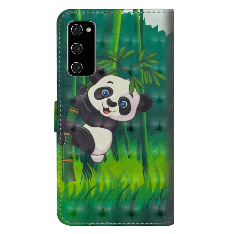 Folio Deksel Til Samsung Galaxy S20 FE Panda Og Bambus