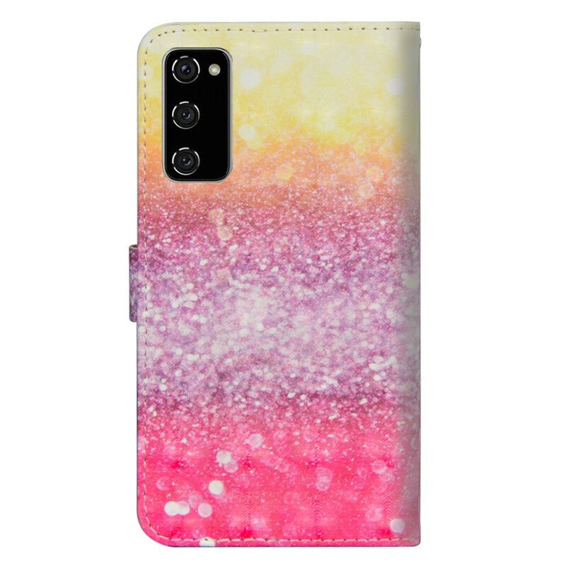 Lærdeksel Til Samsung Galaxy S20 FE Magenta Glittergradient