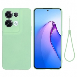 Deksel Til Oppo Reno 8 Pro Med Kjede Strappy Flytende Silikon