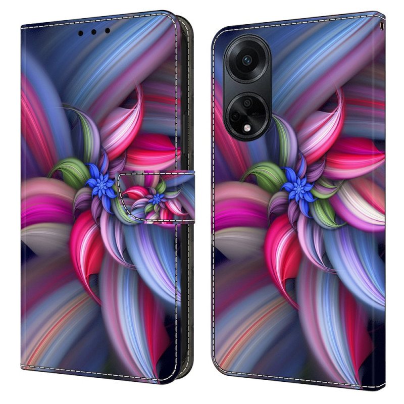 Folio Deksel Oppo A98 5g Fargerike Blomster