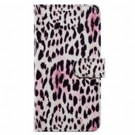 Lærdeksel Folio Deksel Oppo A98 5g Leopardmønster Med Stropp