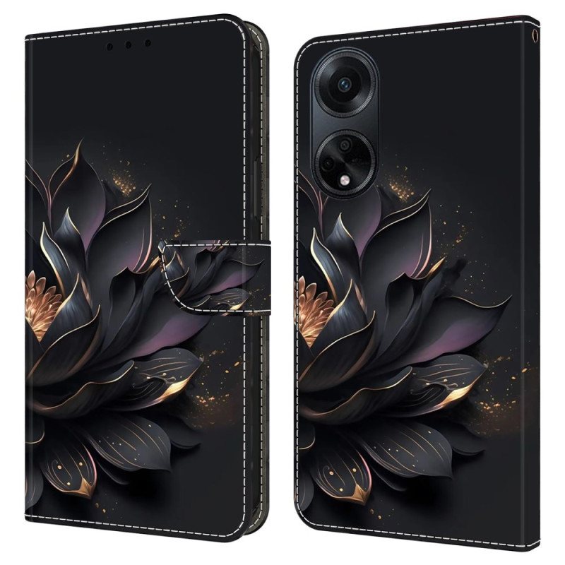 Lærdeksel Folio Deksel Oppo A98 5g Mobildeksel Lilla Lotus