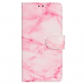 Lærdeksel Folio Deksel Oppo A98 5g Mobildeksel Rosa Marmor