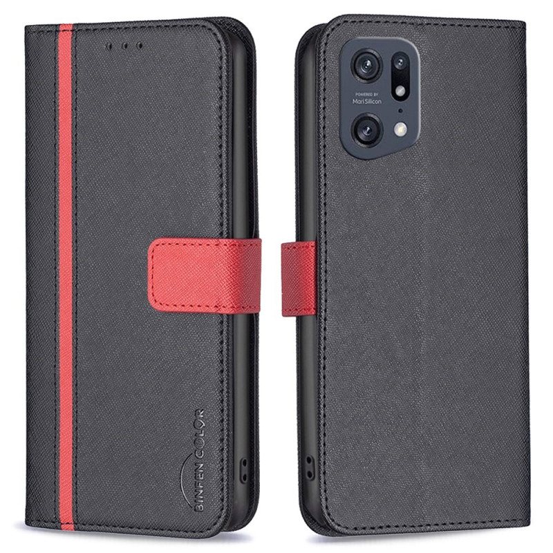 Folio Deksel Til Oppo Find X5 Pro Faux Leather Tetxuré Binfen Farge