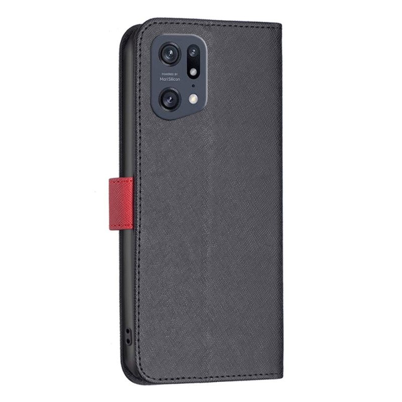 Folio Deksel Til Oppo Find X5 Pro Faux Leather Tetxuré Binfen Farge