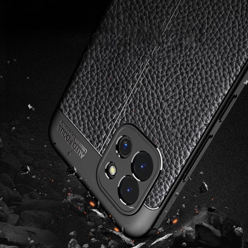 Deksel Til Samsung Galaxy A03 Dobbel Linje Litchi Leather Effect